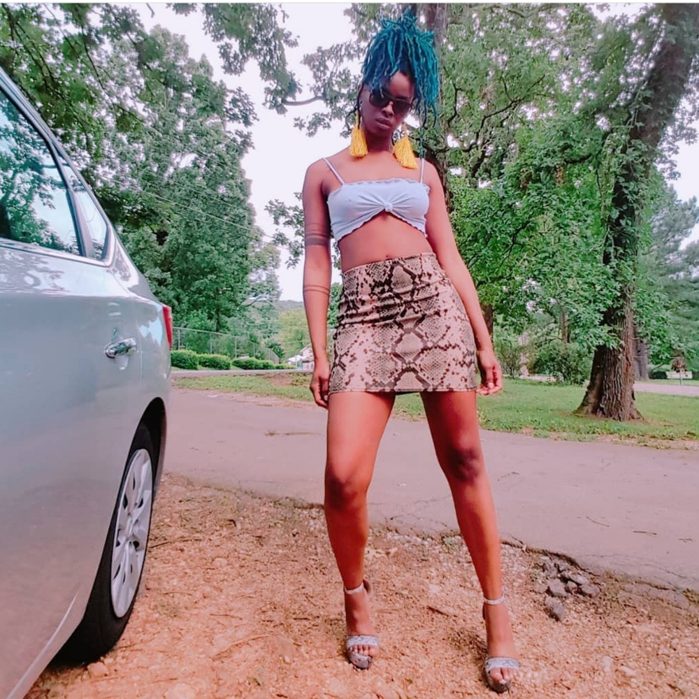 Snake Print Mini Skirt